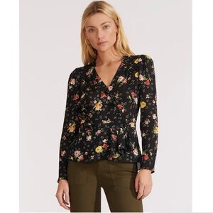 Veronica Beard Kiona Floral Button-Front Blouse 4